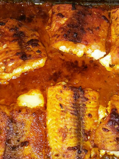 Una foto de Salmón en cayenne