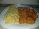 Pollo a la miel con cous cous a mi manera