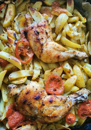 Csirkecomb, vele sült burgonyával🥔🍗 recept fotója