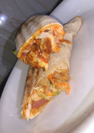 A picture of Nigerian Shawarma.