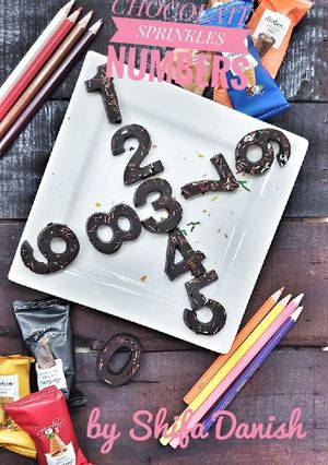 A picture of Chocolate sprinkles numbers.