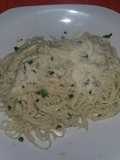 Vermicelli a la crema con espinacas y pollo