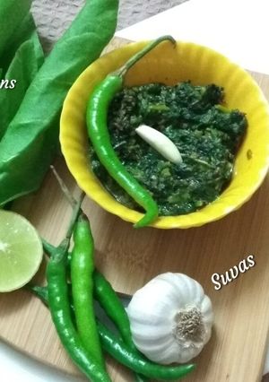A picture of Radish Greens(Mooli Bhaji) And Spinach Saag.