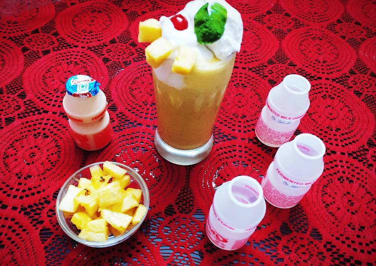 Recipe of Perfect Virgin Yakult Pina Colada topped with Whipped Cream
