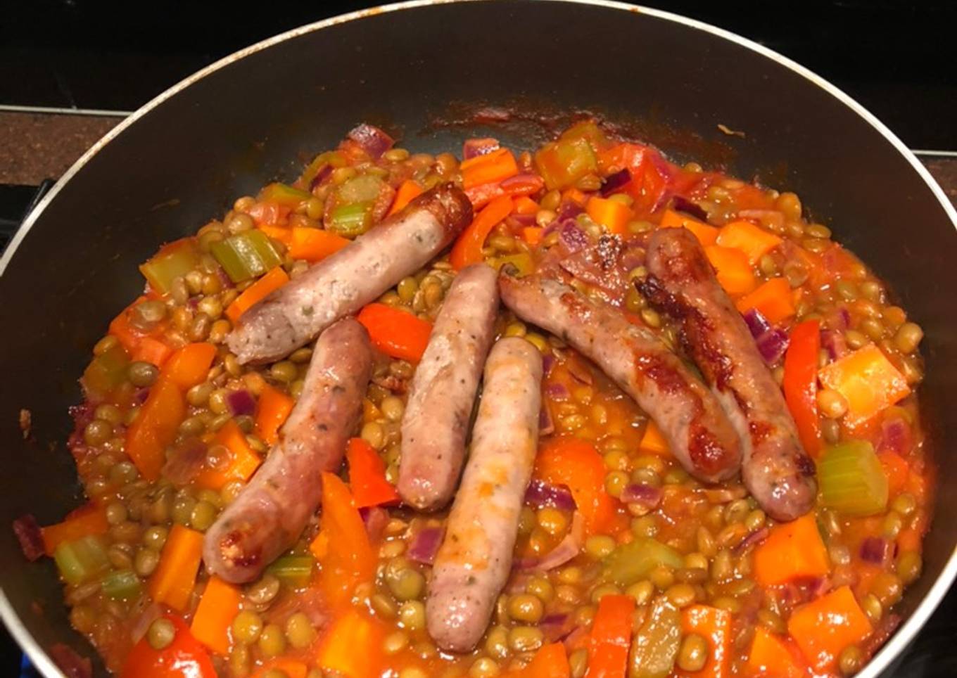 Sausage and lentil casserole (GF)