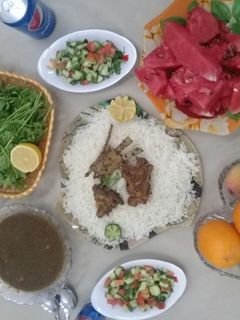صورة لوصفة ملوخية مع الأرز
