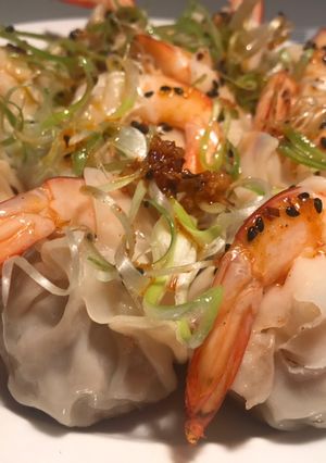 A picture of Pork & Prawn Prosperity Dumpling - Chinese New Year Dish - Chilli Oil.