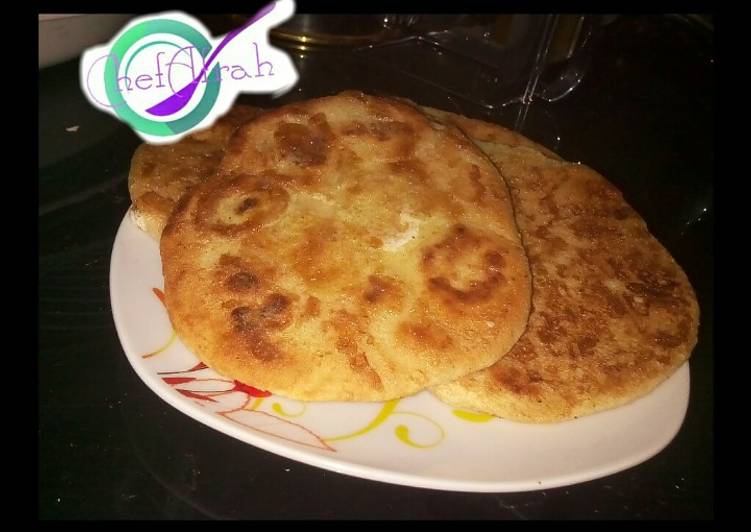 Homemade fried bread in egg