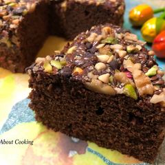 A picture of Vegan Beetroot Choco Nuts Cake – Pressure Cooker Cake.