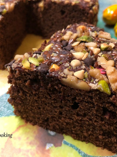 A picture of Vegan Beetroot Choco Nuts Cake – Pressure Cooker Cake.