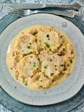 Solomillo con salsa de manzana y pasas