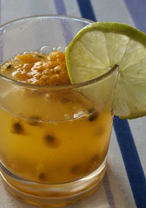 Une photo de Cocktail passion champagne