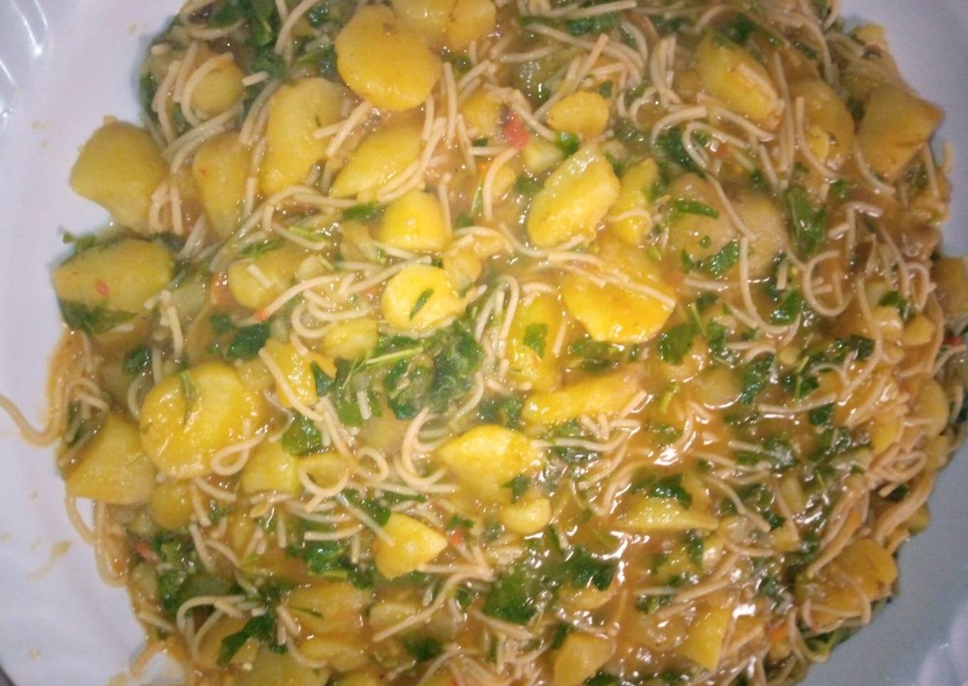 Jellof Spaghetti and potato