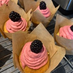 A picture of Birthday cupcakes with a twist.