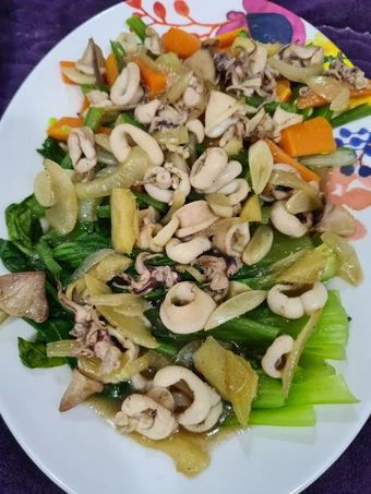 Langkah Gampang Membikin Resep Pokcoy cumi saos tiram yang  Bikin Ketagihan Anti Ribet, Mantap