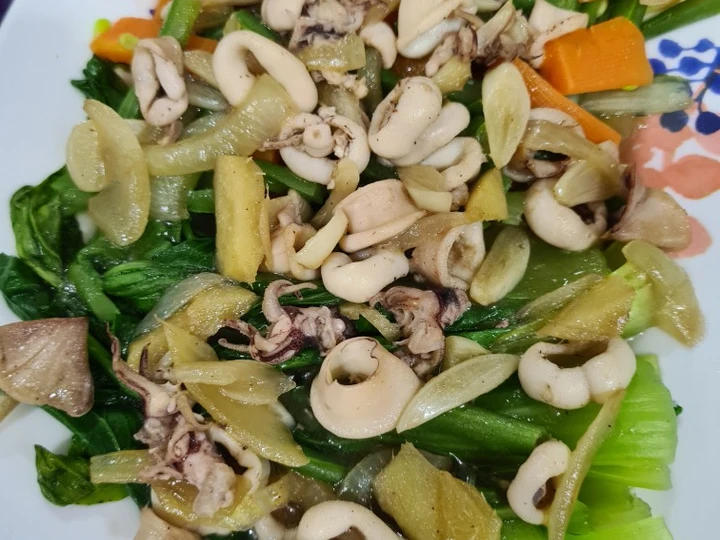 Langkah Gampang Membikin Resep Pokcoy cumi saos tiram yang  Bikin Ketagihan Anti Ribet, Mantap
