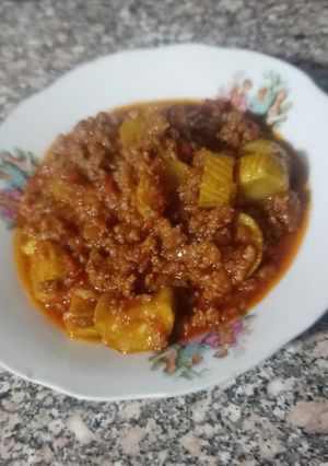 صورة لوصفة كوسه باللحمه المفرومه