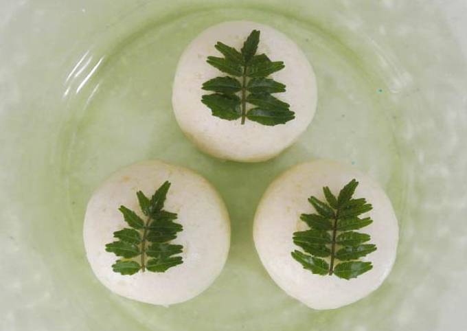 Steps to Prepare Mario Batali Wagashi "Komugi-Manju" with a Fresh Herb