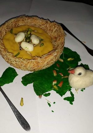 নেস্ট সুইট উইথ ম্যাঙ্গো ম্যুজ(nest sweet with mango moose recipe in Bengali) রেসিপির প্রধান ছবি