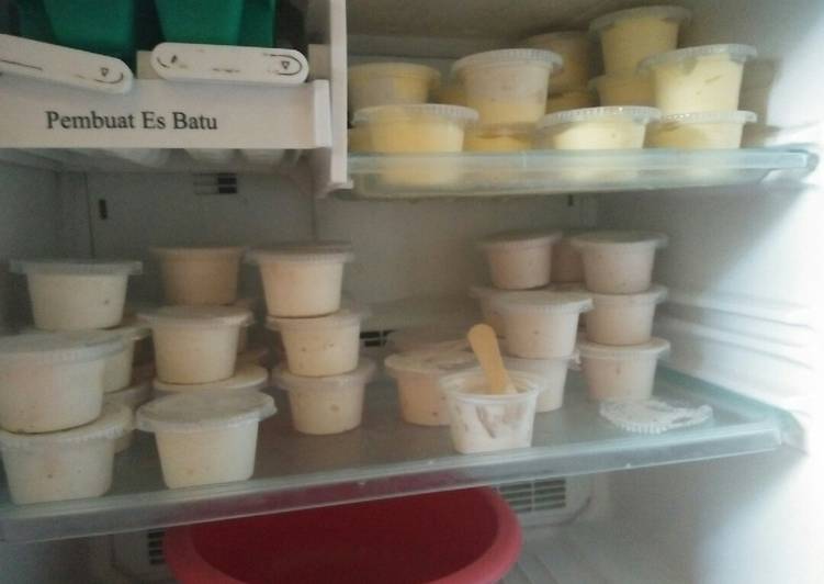 Es krim home made milo, capucinno dan Jeruk