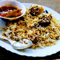 Chicken hariyali biryani A picture of Chicken hariyali biryani.