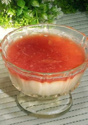 Foto resep Puding Susu Strawberry