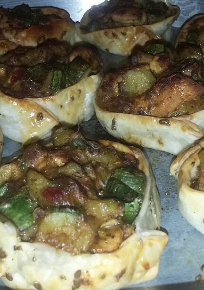 Una foto de Canastitas de Pollo y Zucchini