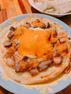 「起司蛋燒肉蔥抓餅」 氣炸 的食譜成品照片