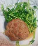 紅燒獅子頭 佐 豌豆苗