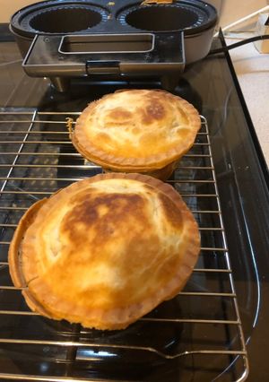 A picture of Hunters chicken pies.