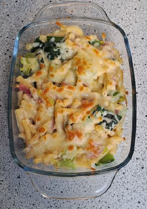 Une photo de Gratin de macaronis au poireaux
