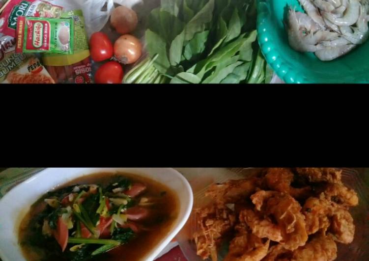 Tumis Sawi Saori (Saus tiram) dan Udang Crispy