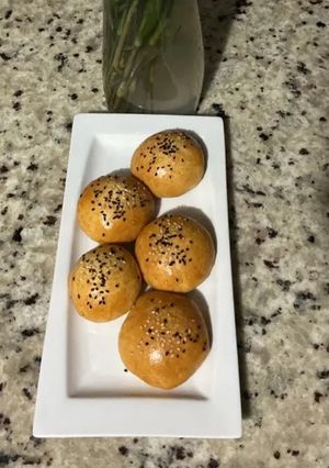 A picture of Easy Turkish Poğaça stuffed with feta cheese.