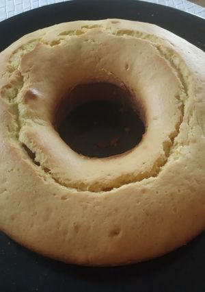 Una foto de Budín con corazón de dulce de leche
