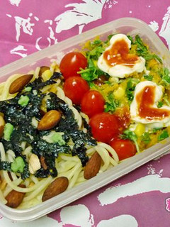 夏日冷便當~日式芥末義大利麵佐田園藷泥沙拉 的食譜成品照片
