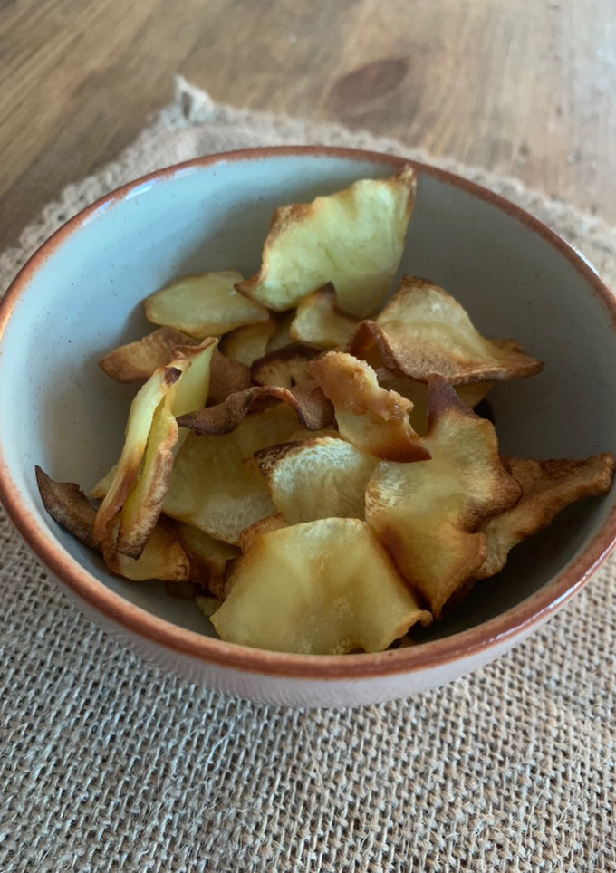 A picture of Homemade parsnip crisps.