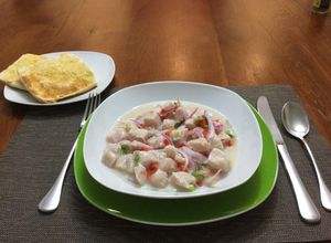 Una foto de Ceviche de reineta a mi estilo en leche de tigre 🐟