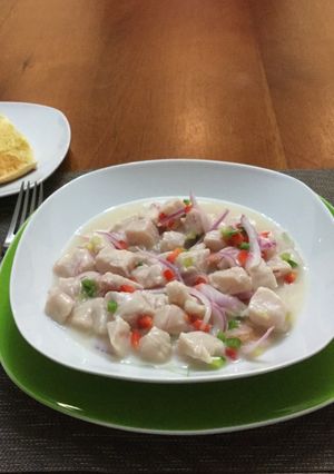 Una foto de Ceviche de reineta a mi estilo en leche de tigre 🐟