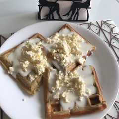 Una foto de Waffles de avena