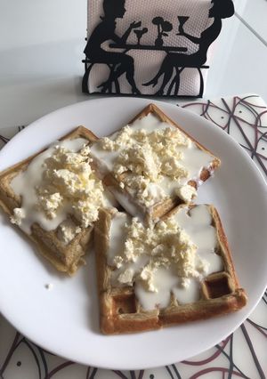 Una foto de Waffles de avena