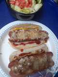 Meaty Onionie Sauce, On Hotdogs