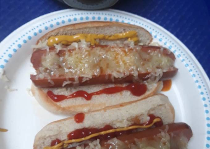 Recipe: Tasty Meaty Onionie Sauce, On Hotdogs