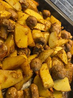 Фото Запечена картопля з грибами.