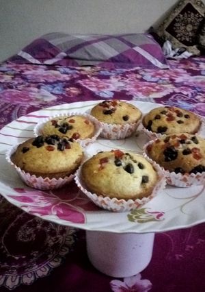 A picture of Choco chip vanilla muffins.