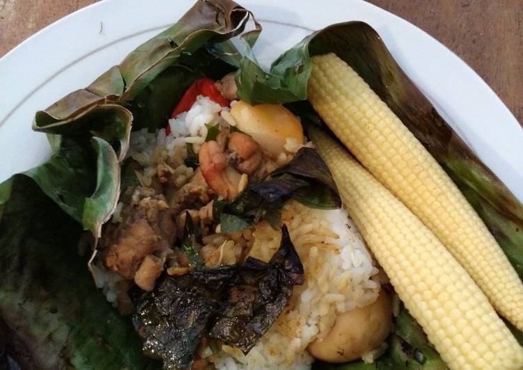 Nasi bakar ayam simple