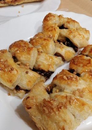Una foto de Hojaldre de nocilla y banana