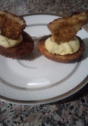 Une photo de Œuf mimosa pané