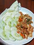 ลาบอกไก่ทอด