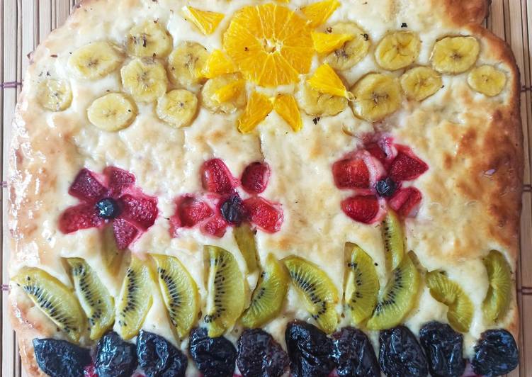 Una Focaccia dulce con frutas, con Thermomix