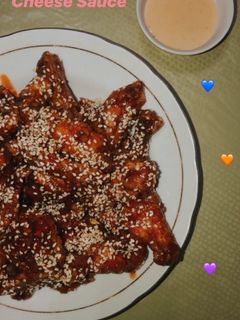 Foto resep Korean Spicy Chicken with Cheese Sauce